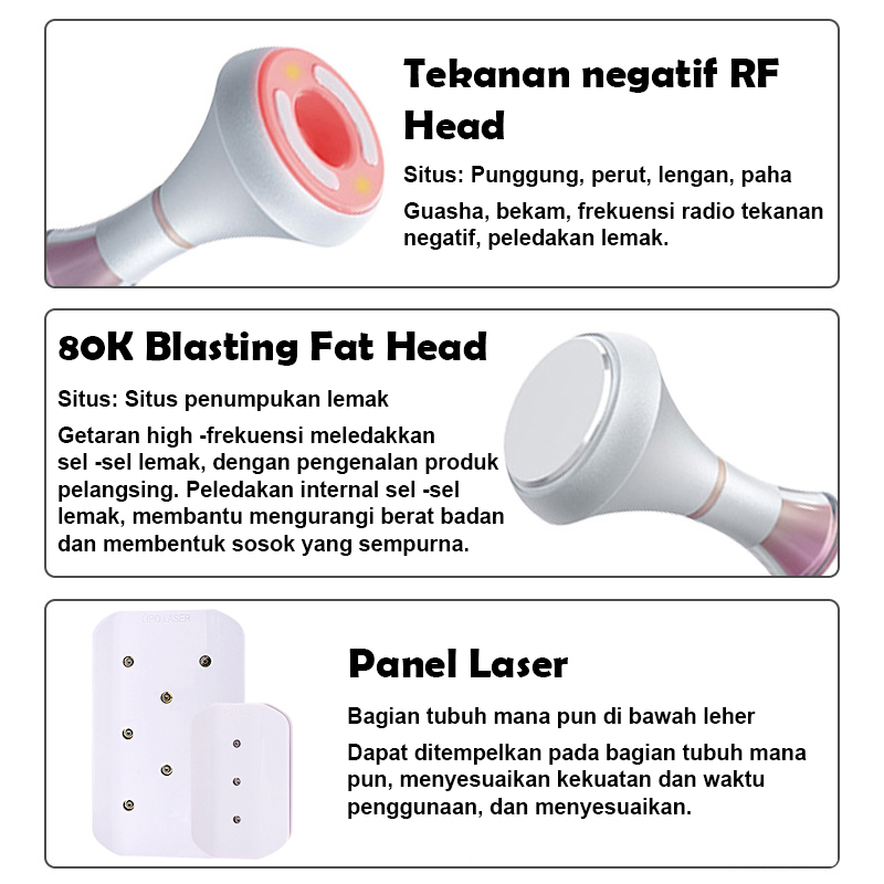 ⭐Garansi⭐Newest 6 in 1 RF 80K Cavitation Radio Frequency Slimming Machine Ultrasound Tekanan Negatif RF Panel Laser Wajah Badan Burn Fat Pelangsing Tubuh Hilangkan Kerut