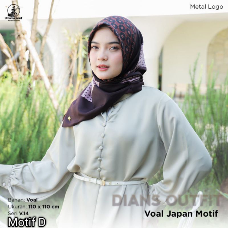 Umama - Voal Japan Print LC Kerudung Motif Segi Empat Umama Scarf Original