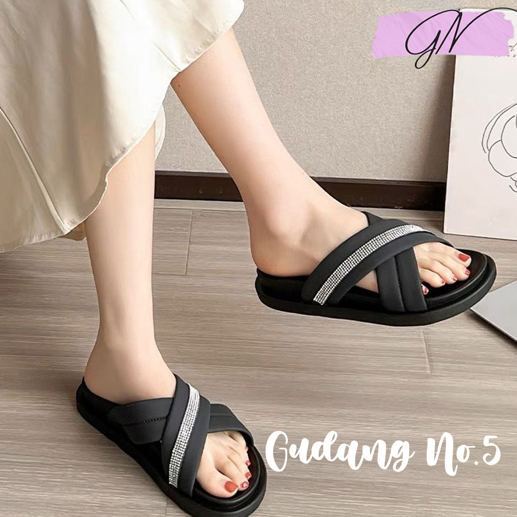 GN-809-2-Sandal Selop Jelly Tali Silang Wanita Terbaru Import Yesplus PCU