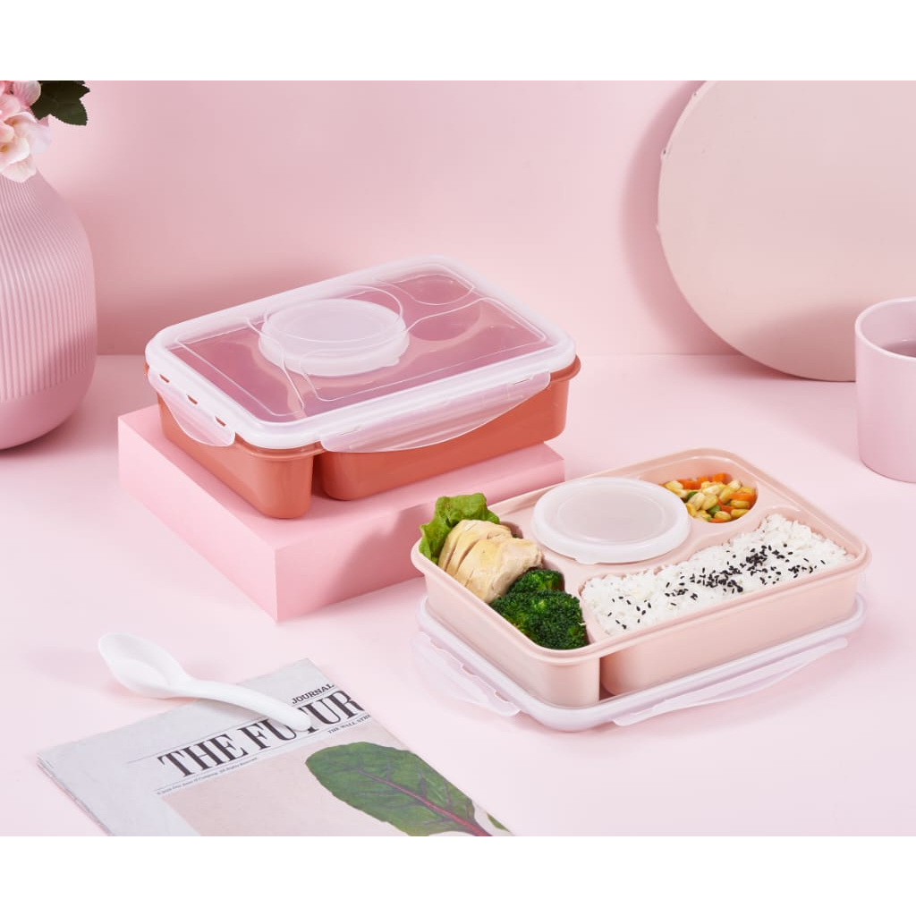 LUNCH BOX KOTAK MAKAN 4 SEKAT  BENTO TERBARU KOTAK MAKAN /SEKAT SUP KODE 5731