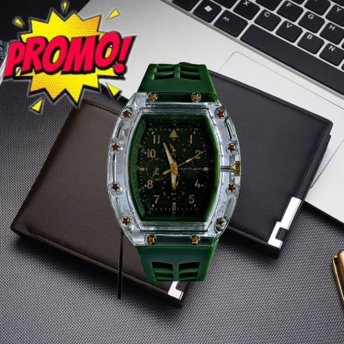 (BW) JAM TANGAN PRIA/WANITA OVAL STRAP RUBBER HP-186