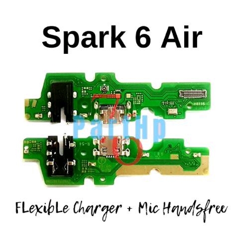 Papan Connector Charger Mic Handsfree Spark 6 Air - PCB Charger Cas