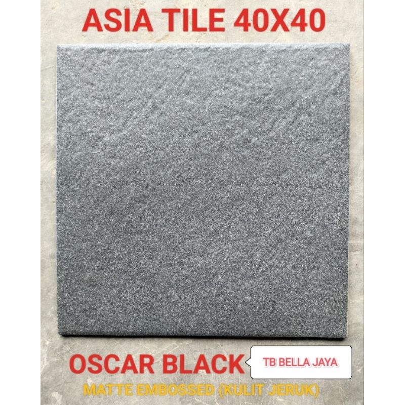 Keramik Lantai Matt Asia Tile Oscar Black Ukuran 4040