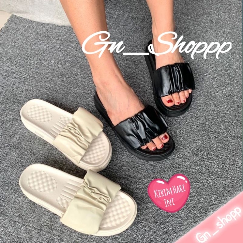 Sandal Wanita Full Jelly KERUT Kekinian Terbaru Wedges 666-D5