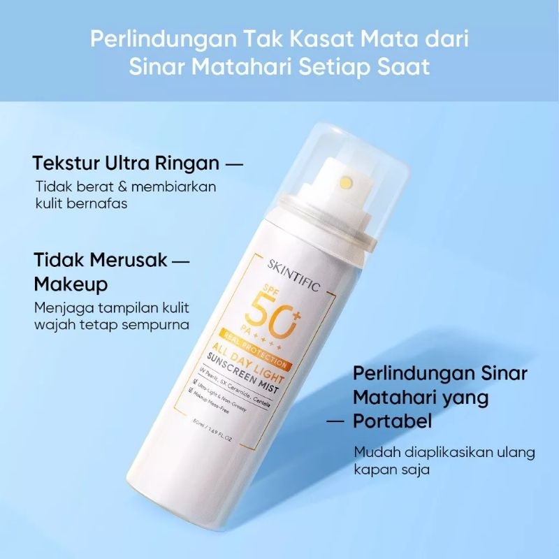 PRELOVED ORIGINAL SKINTIFIC ALL DAY LIGHT SUNSCREEN MIST