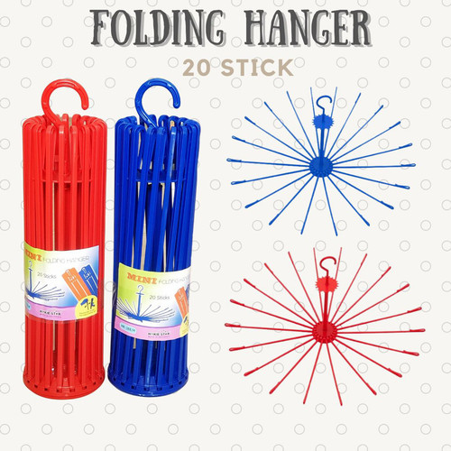 (DELIN) FOLDING HANGER BAYI (20 STIK) JEMURAN BAJU PLASTIK WARNA