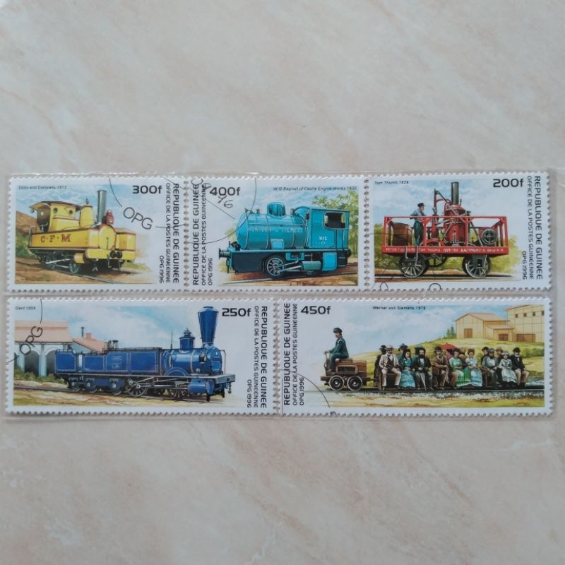

Set 5 Pcs Perangko Guinea Guinee 1996 Seri Train Kereta Api - YN154
