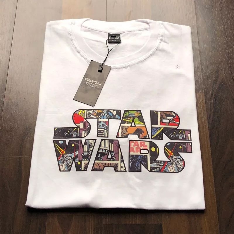 KAOS STARWARS - LOGO BASIC PUTIH FULLTAG &amp; LABEL