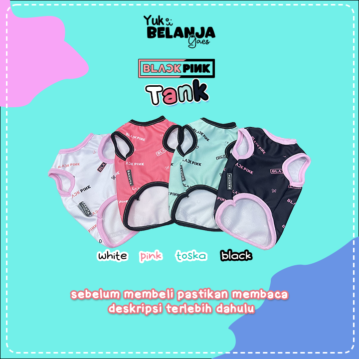 Baju Kucing Bahan Poliester Blackpink Tank Series Terlucu Baju Kucing anjing kelinci Lucu murah Size XS-XXL / Yuk Belanja Gaes!