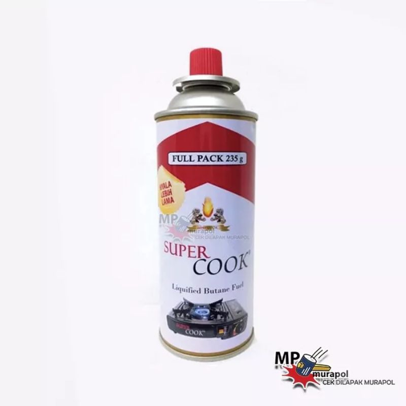 tabung gas kaleng kompor portable super cook 235gr original