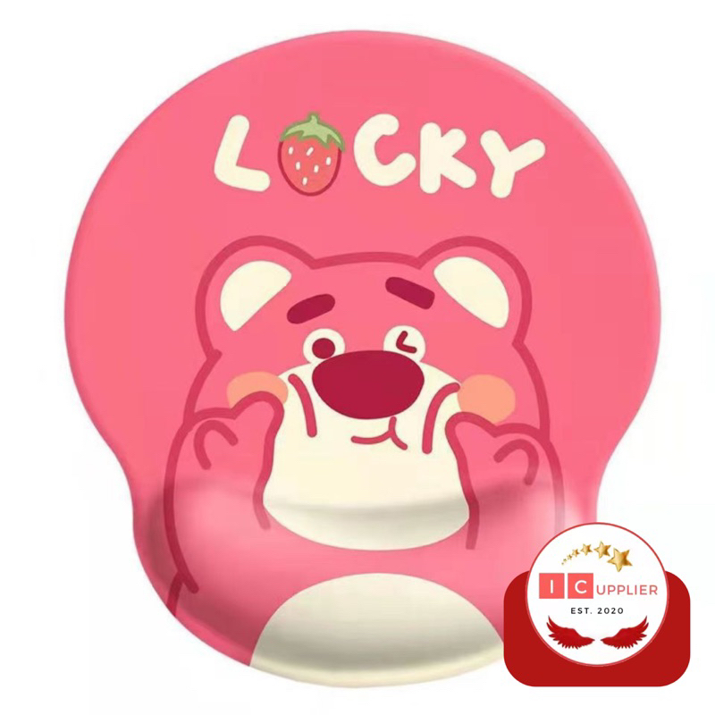 [NEW DESIGN] Mouse Pad Silikon Tebal Motif Lotso Sanrio Kuromi Kitty Stitch Dengan Bantalan Pergelan