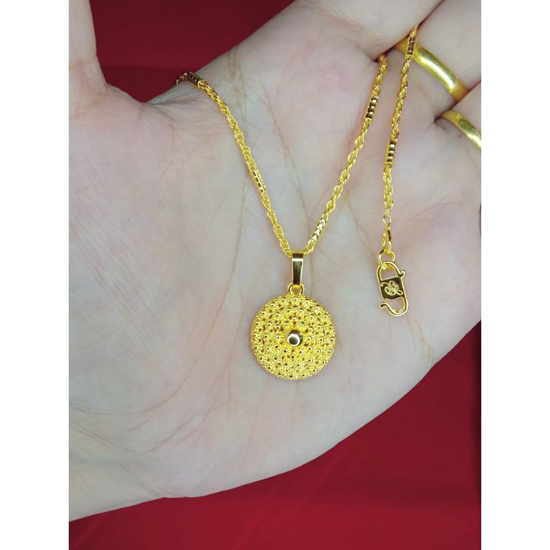 kalung pelintir variasi Borobudur lapis emas 24k