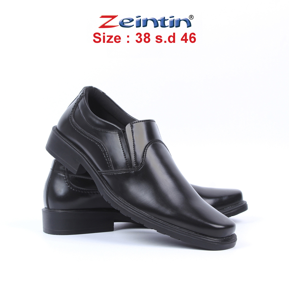 Zeintin - Sepatu Pantofel Hitam Pria Formal Kantor Leather Swedian Premium Bahan Kulit Sintetis BJ