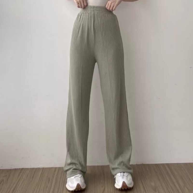 MIRAE KNIT PANTS - Cirebon Cloth | CELANA KULOT KNIT WANITA TEBAL | CELANA KULOT HIGHWAIST