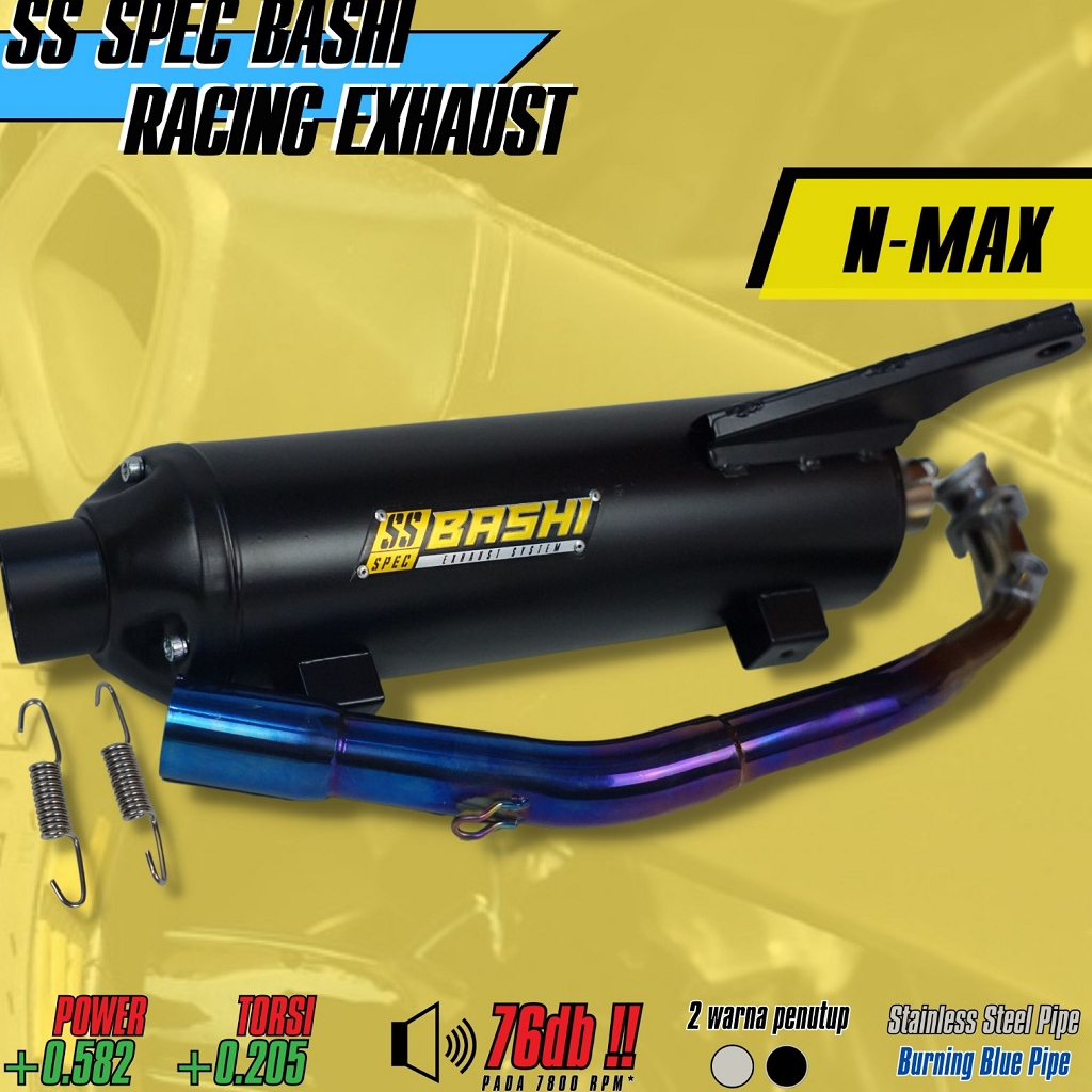 KNALPOT BASHI SS SPEC YAMAHA NMAX EXHAUST STAINLESS STANDAR RACING