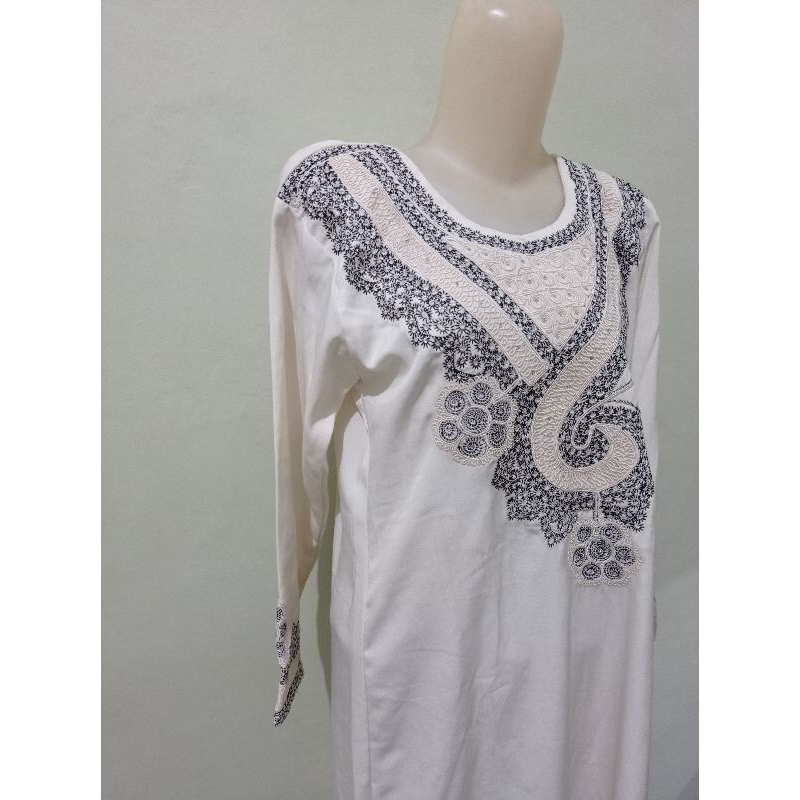 gamis abaya putih payet