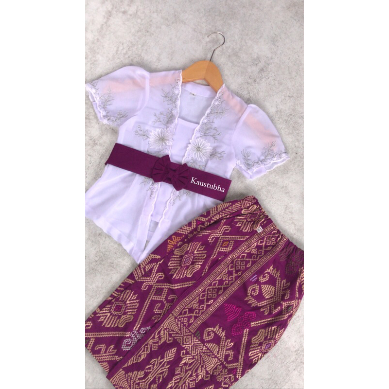 One Set Kebaya Bordir Modern Jadi untuk Anak Bayi Perempuan Kecil Bali Motif Terbaru Model Kutu Baru
