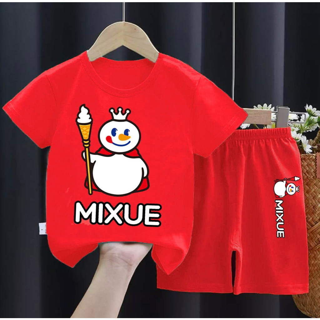 PROMO-SETELAN BUBU ANAK KAOS CELANA PENDEK SETELAN MIXUE ANAK 1-5 TAHUN