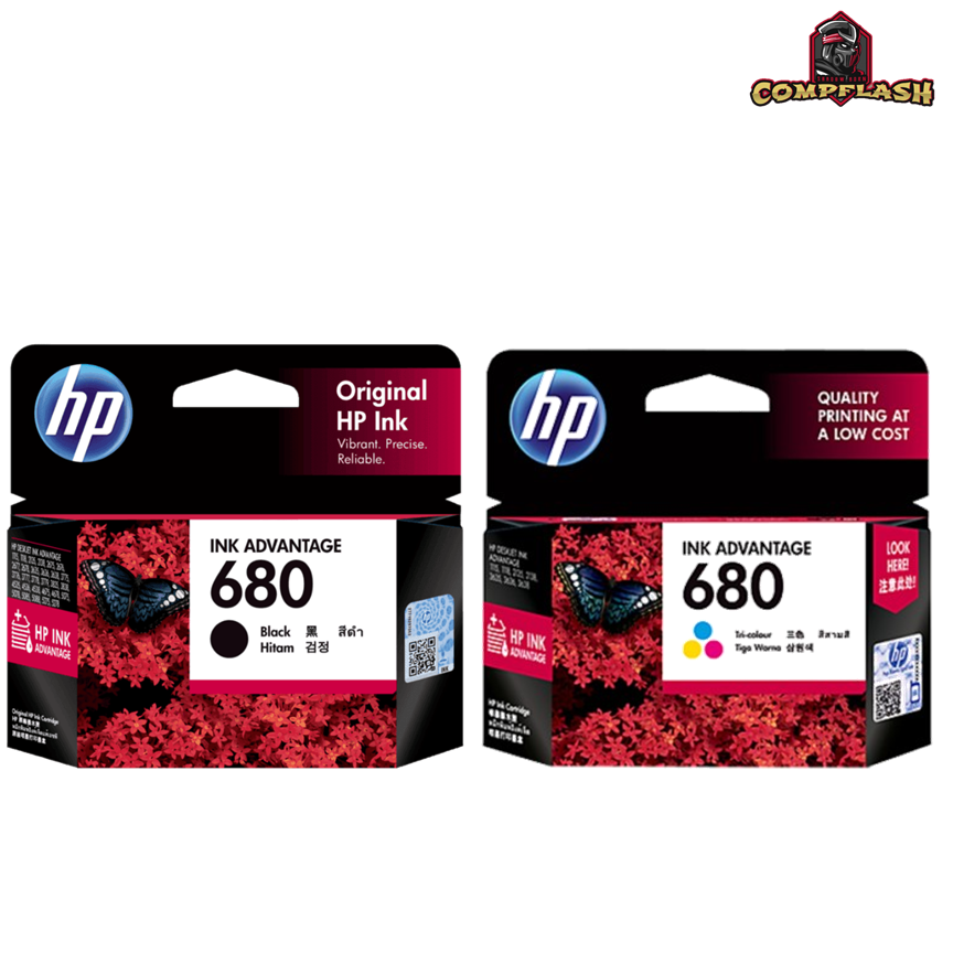 TINTA PRINTER HP 680 WARNA HITAM CATRIDGE ORIGINAL 100%