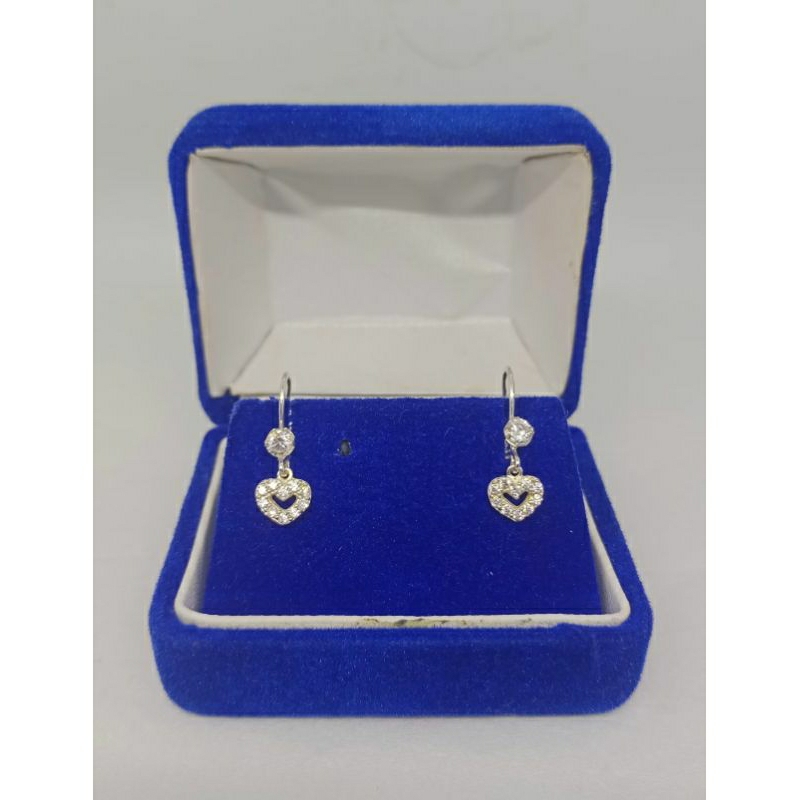 anting kait love mp/perak asli silver 925 lapis emas/perhiasan fashion wanita terbaru