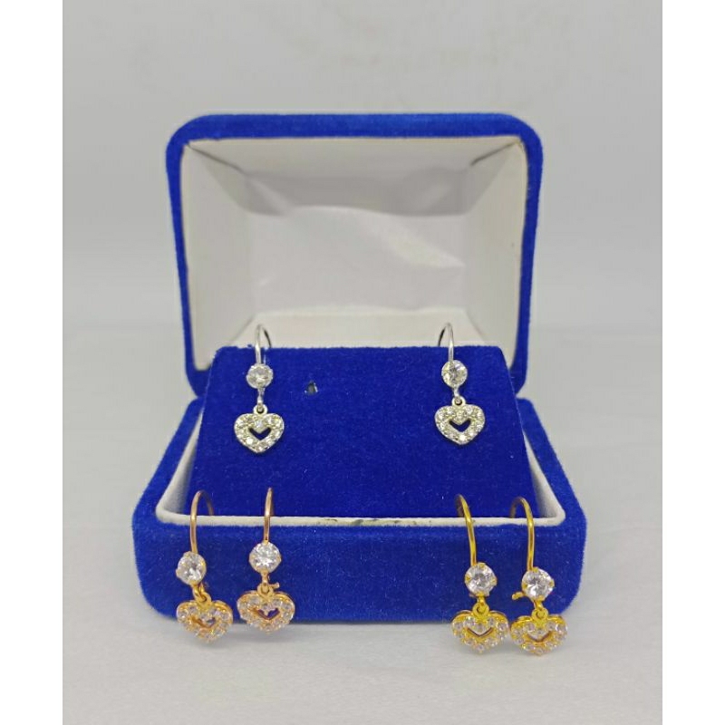 anting kait love mp/perak asli silver 925 lapis emas/perhiasan fashion wanita terbaru