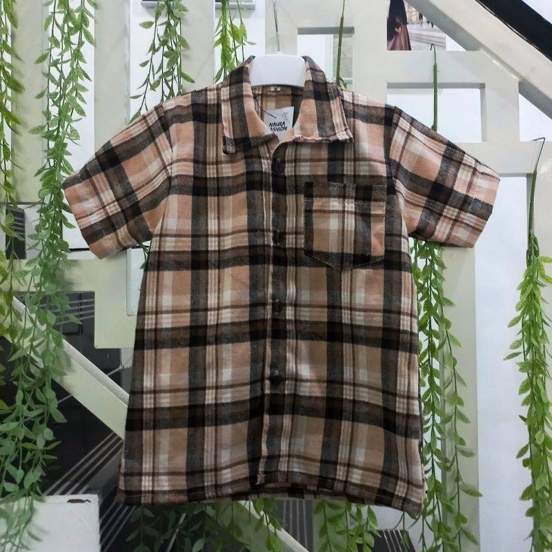 Kemeja anak dan tunik anak usia 1-10th bahan flanel