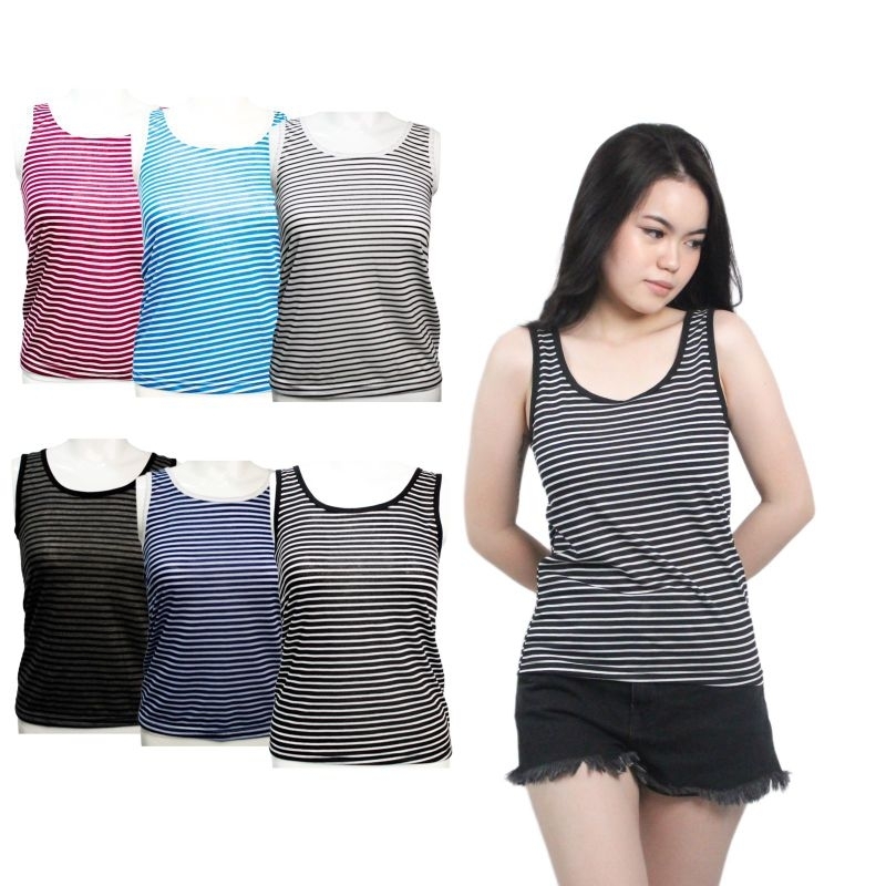 Tengtop Singlet Atasan Dewasa Salur