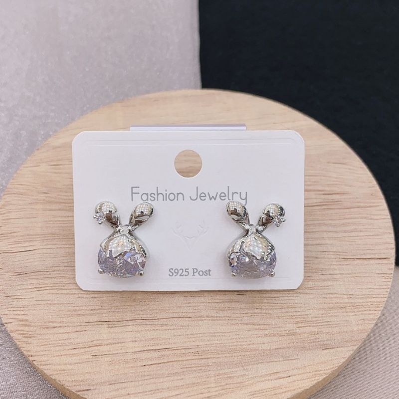 Anting Silver925 perak Anting zircon mata tanam Kilau mirip emas asli Premium Quality  Anti Karat Anti Alergi Earring at507