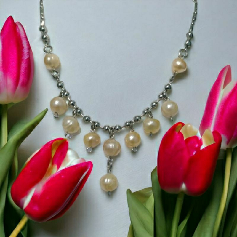 kalung mutiara kerang air tawar