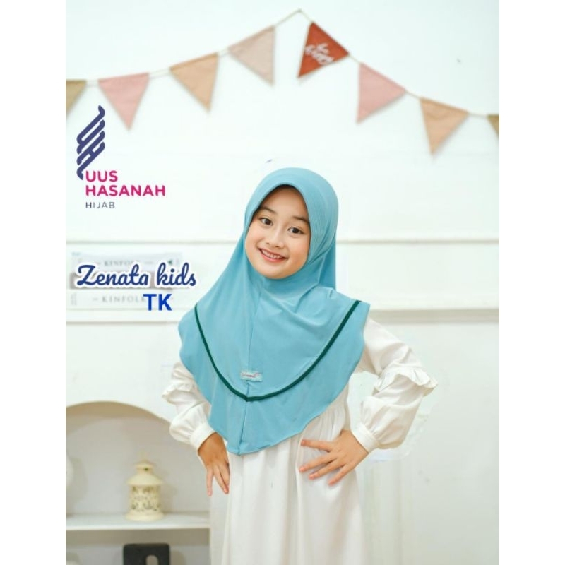 (Uus Hasanah) ZENATA TK •jilbab instan anak jersey super•hijab instan anak pet list