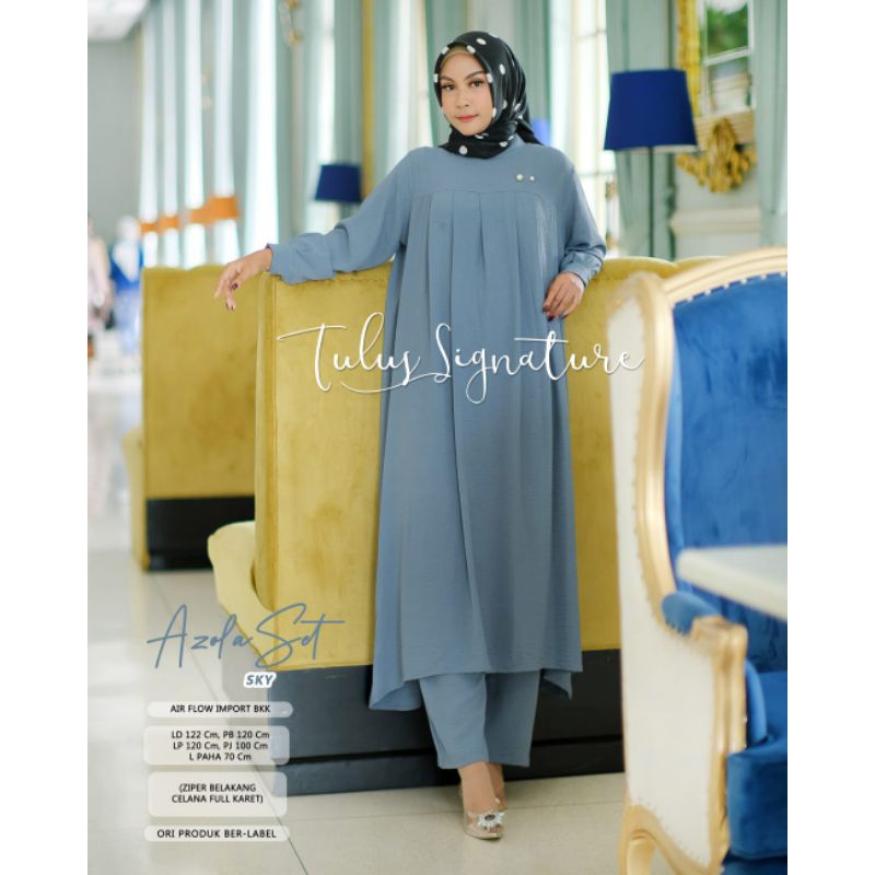 AZOLA SET BY TULUS SIGNATURE / ONE SET muslimah polos premium / Setelan wanita modern kekinian