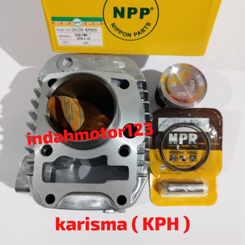 Blok seher boring + piston kit  karisma kirana supra x 125 lama (KPH) npp
