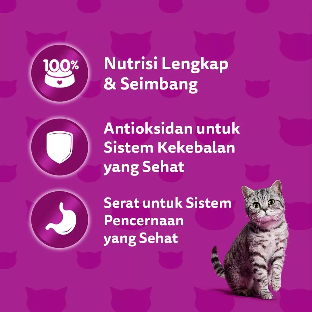 WHISKAS® Tasty Mix Pouch 70gr All New Variant Makanan Basah Kucing