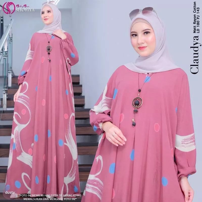 claudya dress/kaftan jumbo/gamis kaftan