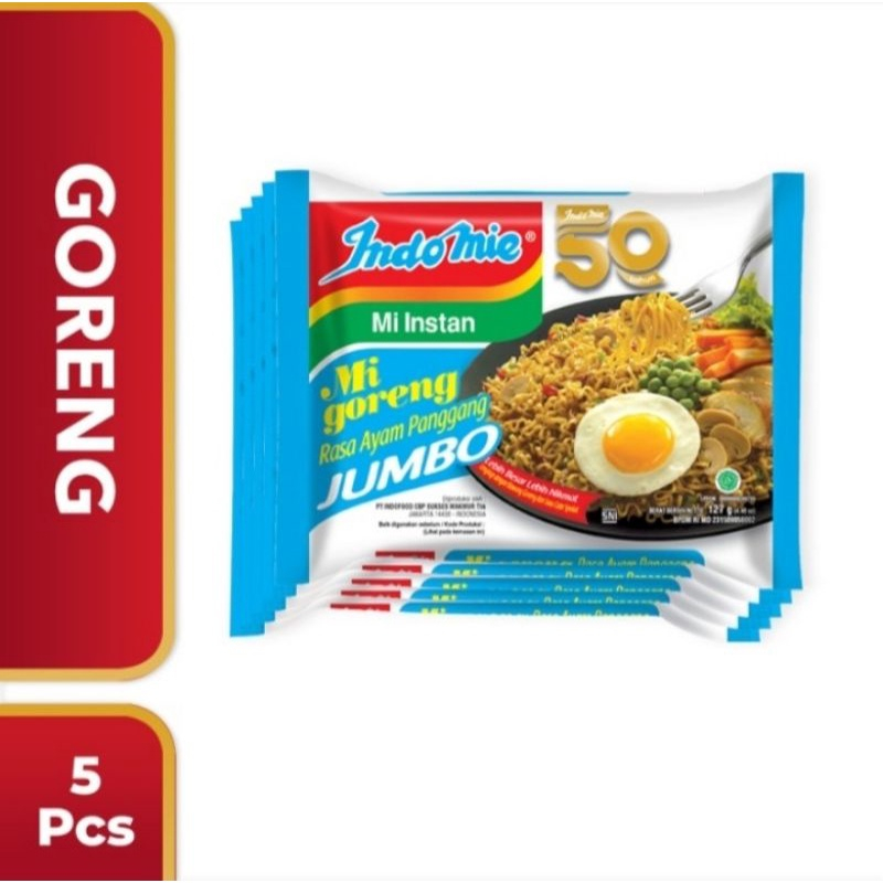 

Indomie goreng jumbo ayam panggang, isi 5