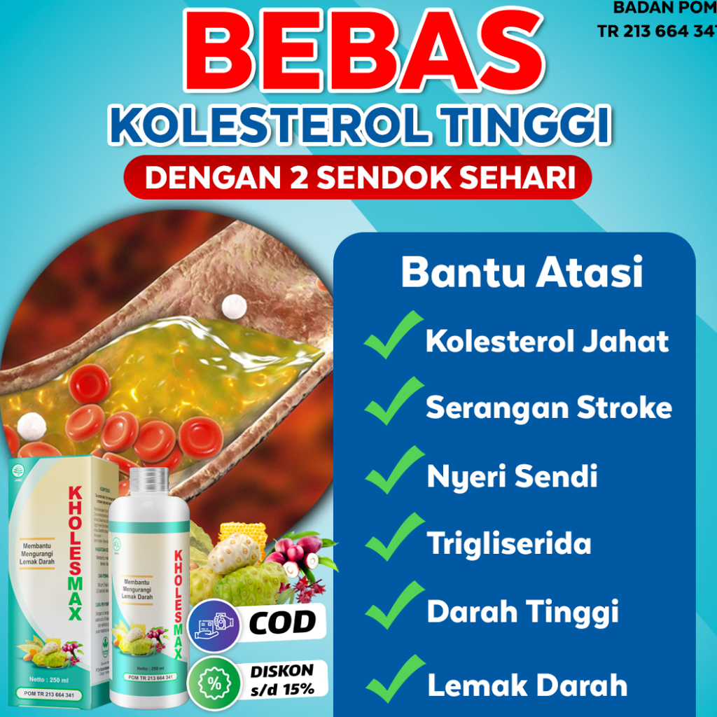 Kholesmax Obat Herbal Menurunkan Kelesterol Tinggi Hipertensi Mencegah Stroke Vertigo Trigliserida P
