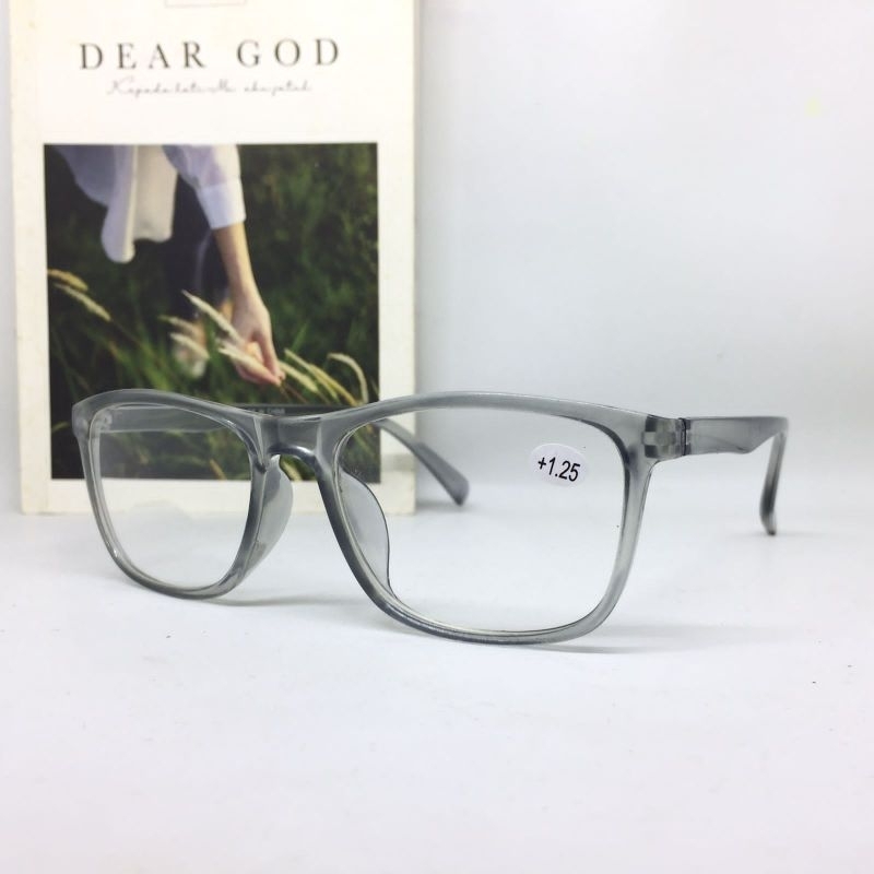 SJ638 Kacamata Baca Double Jalan dan Baca +1.00 sd +3.00 Kacamata Baca Cowok Cewek Abu2