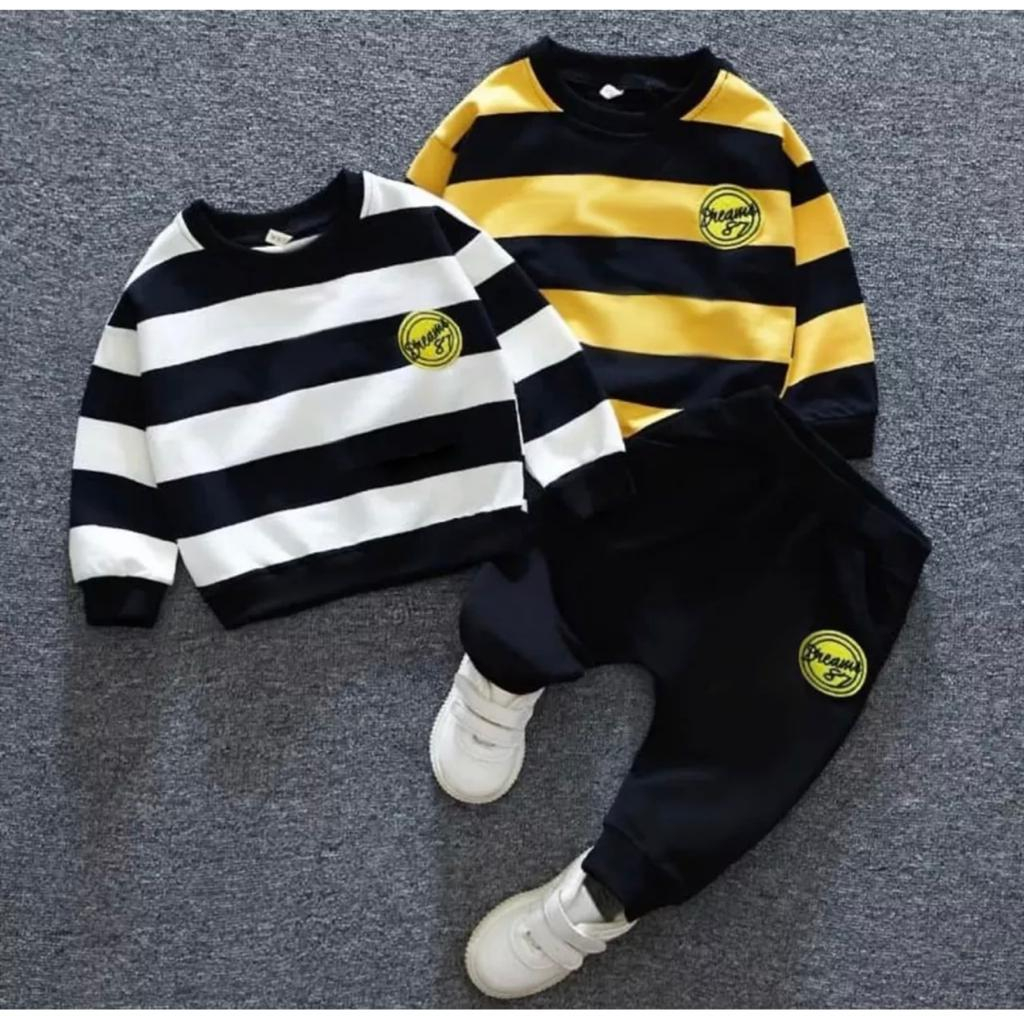 	 SETELAN SWEATER ANAK MOTIF SALUR UNTUK USIA 1-5 TAHUN PAKAIAN ANAK LAKI-LAKI DAN PEREMPUAN TERPOPULER NEW / OUTFIT ANAK MASA KINI / FASHION ANAK TERBARU / BAJU ANAK ANAK / PAKAIAN ANAK UNISEX / SET DINGIN ANAK ANAK / BAJU DINGIN ANAK	
