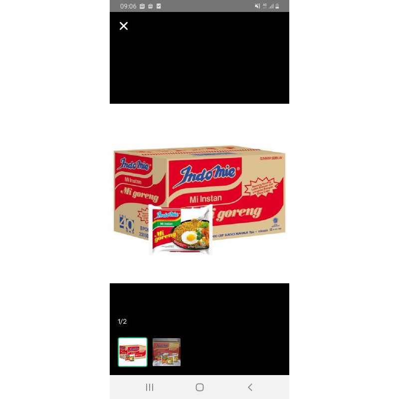

Indomie goreng setengah dus (20 bungkus)
