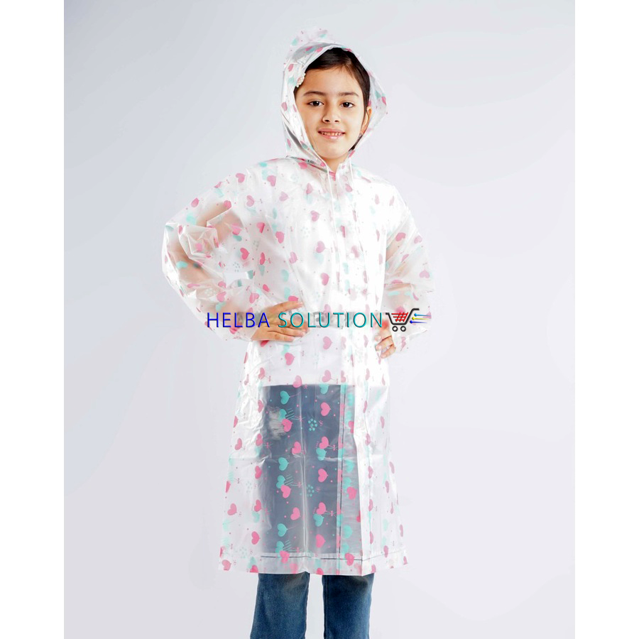 Jas Hujan Anak Perempuan Laki Laki EVA Fashion Raincoat Mantel Hujan Terusan