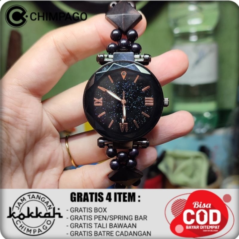 Jam tangan wanita tali kokka polosan