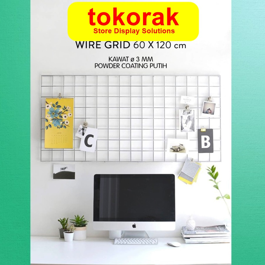 WIREMESH GRID 60 X 120 CM TB DISPLAY DEKORASI PAJANGAN RAM DINDING WIRE GRID 60X120 WIRE MESH RAM CA