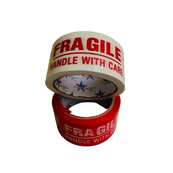 

LAKBAN ISOLASI PEREKAT FRAGILE PUTIH & MERAH 2" (48X50YARD) SEVENSTAR (6 PCS)