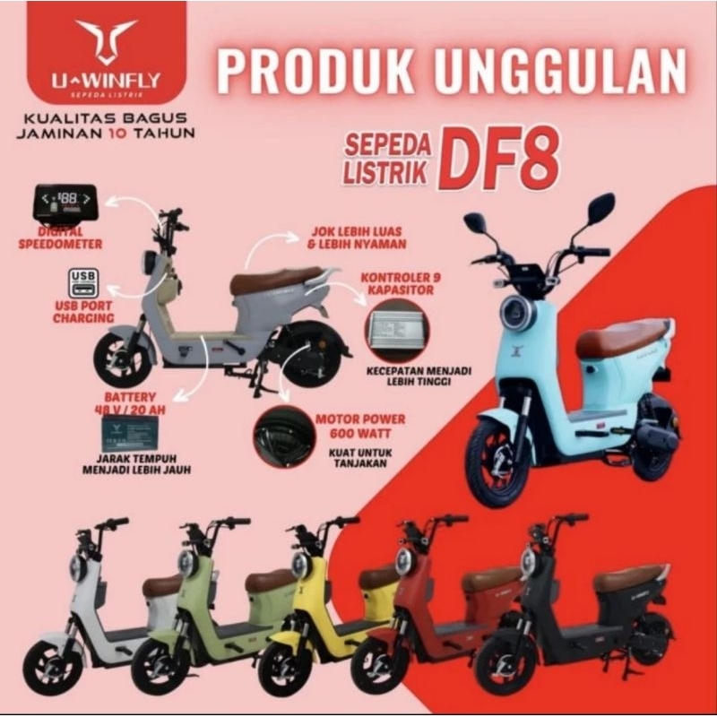Sepeda Listrik Uwinfly DF8 12ah / 20ah