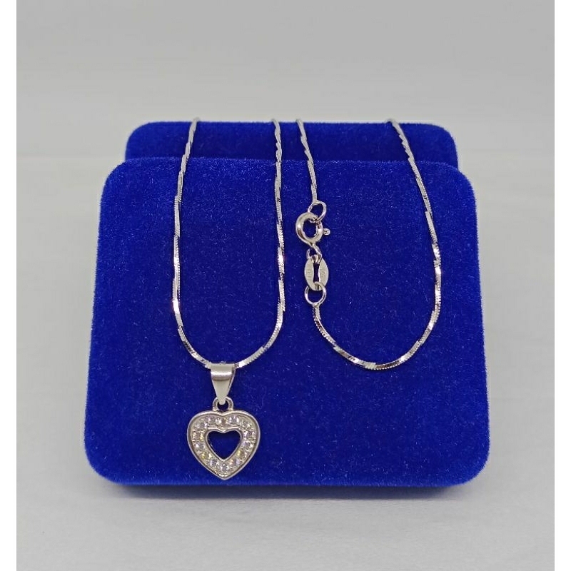 kalung rantai kasandra lilit+liontin love mp/perak asli silver 925 lapis emas/perhiasan fashion wanita terbaru