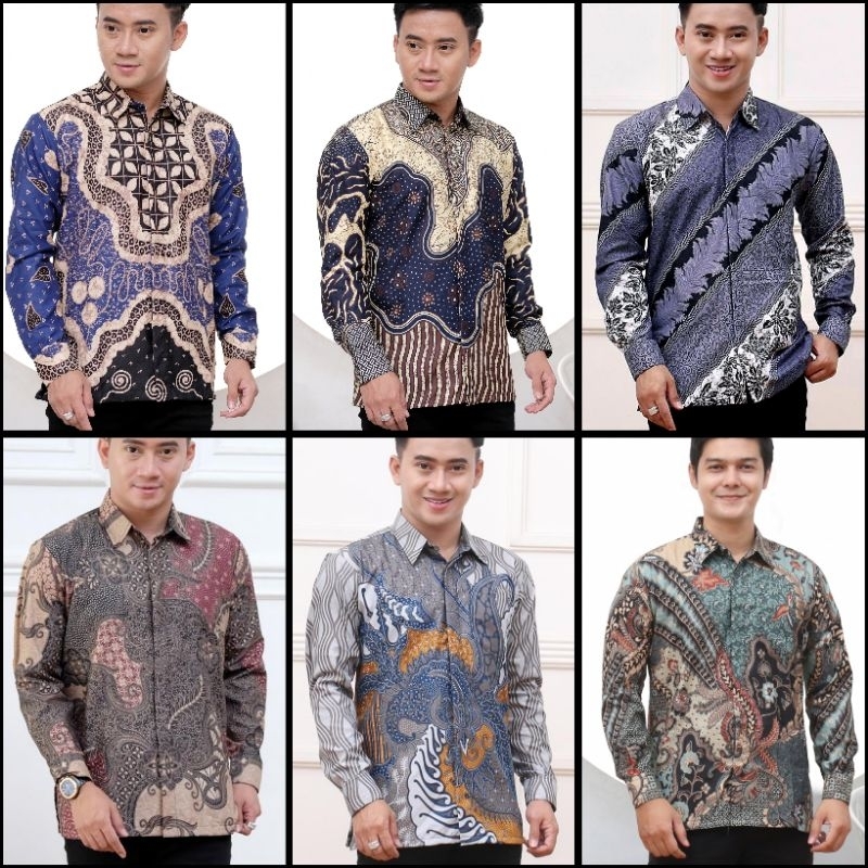 Kemeja batik lengan panjang kemejastaly katun baju batik pria