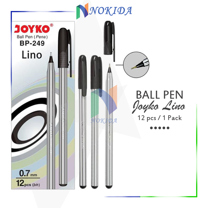 

Nokida Pulpen Lino Joyko BP-249/12 pcs / Ballpoint Pena Pen Tinta Warna Hitam Polkadot 1 Pack
