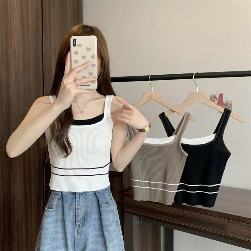 Jola Basic TankTop Knit - Atasan Wanita Rajut Import TM (09002)