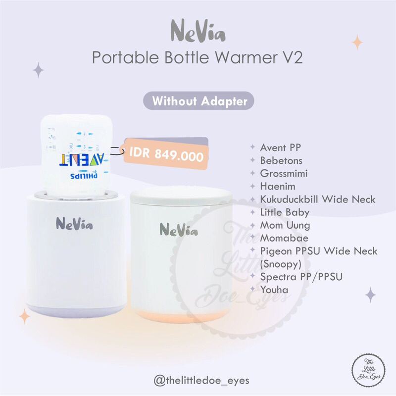 Nevia Portable Bottle Warmer V2 - Penghangat Botol Susu