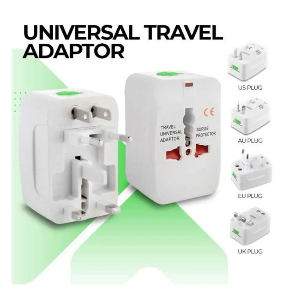 Colokan Listrik 4 Plug Global Travel Adaptor Universal 2 USB / NON USB EU UK US AU International Travel Adapter ALL IN ONE Charger Universal Adaptor International Charger International untuk Travelling Travel Adaptor Universal Colokan Charger Universal